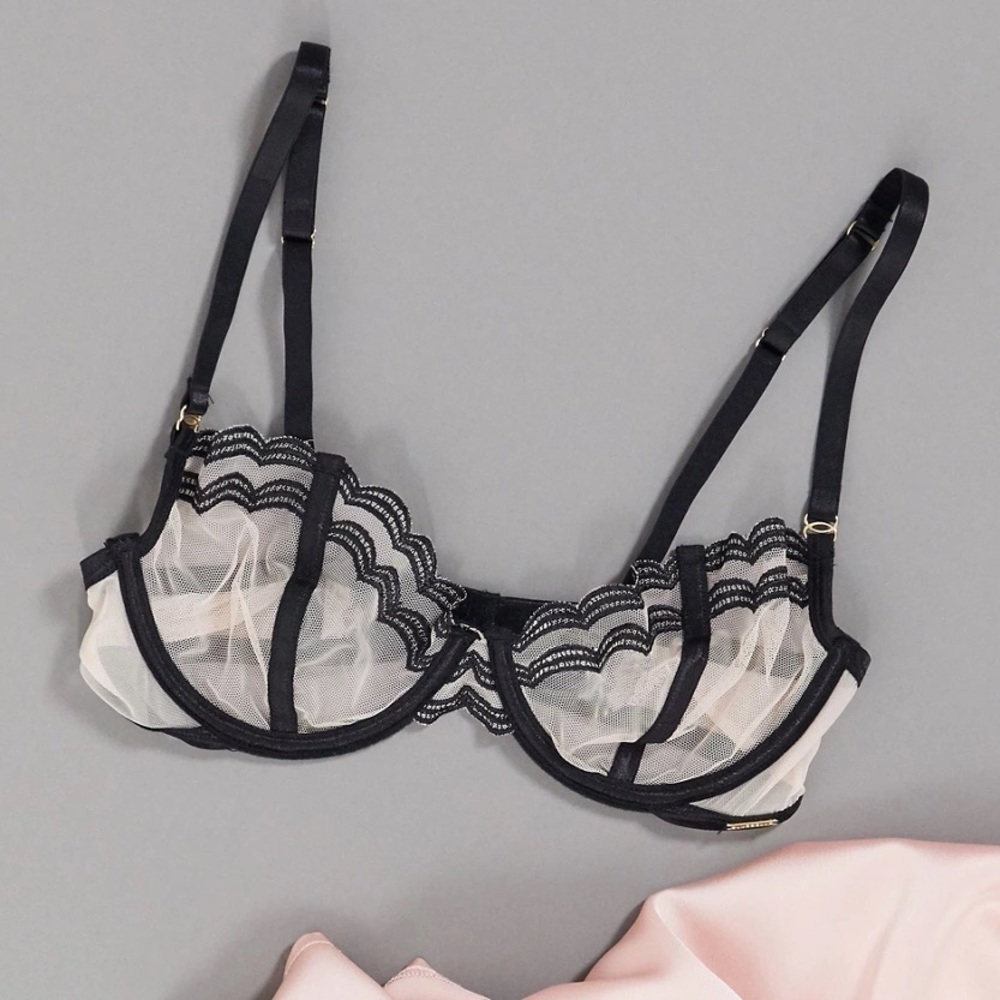 NWT •Bluebella Carlotta Bra In Rose And Black-Pink